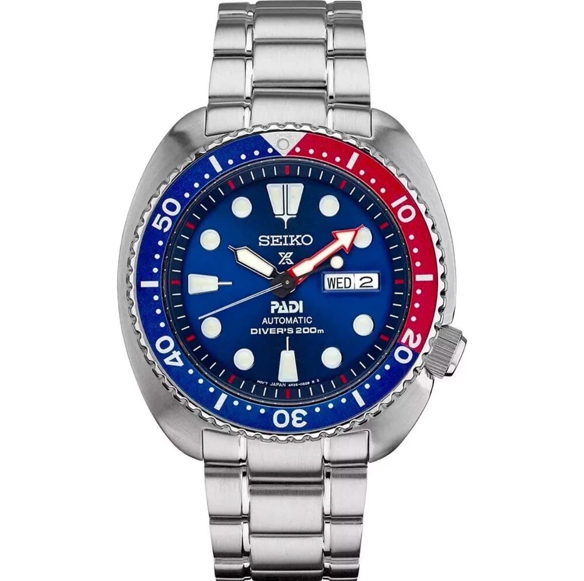 Seiko Prospex Padi Blue Dial Pepsi Automatic Stainless Steel Bracelet SRPE99