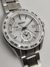 Seiko Brightz Radio Solar World Time Watch White Dial SAGA165 8B54-0BC0