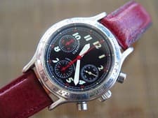 Great mens Homero automatic chronograph tricompax Eta movement screw crown!!!