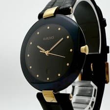 Rado Coupole 129.4075.4 Black Dial Date Working New Battery Swiss Dress Watch