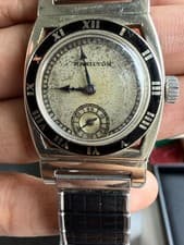 Rare Original 1929 Hamilton "Piping Rock" 14k White Gold Art Deco Watch