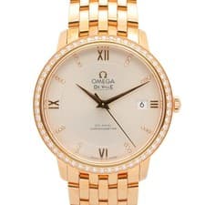 OMEGA De Ville Prestige Diamond Wrist Watch Quartz 18KPG Gold NEW mens