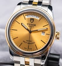 Tudor Glamour Day & Date 39mm Yellow Gold & Steel Champagne Dial Automatic 56003