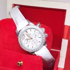 Omega White De Ville Diamonds Chronograph Watch REF: 422.18.35.50.05.001 (NOS)
