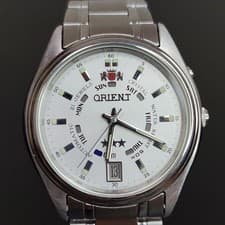 ORIENT Three Star Automatic Watch, White [Rare] [Excellent Condition]