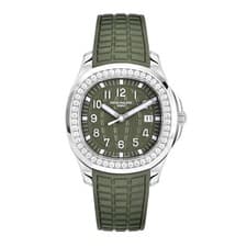 Patek Philippe Aquanaut Watch 38MM Green Arabic Numerals Dial Gem Set