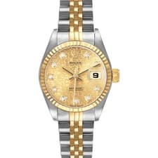 Rolex Datejust Steel Yellow Gold Anniversary Diamond Dial Ladies Watch 79173