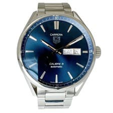 TAG HEUER Carrera Caliber 5 WAR201E Men s Watch Used Automatic Blue Dial Exterio