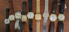 Vintage (9) Seiko, Bulova, Elgin, Benrus Gruen Watch lot For Parts/Repair