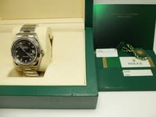 Rolex Stainless Steel Datejust 41 116334 Grey Rhodium Diamond Dial Box & Papers