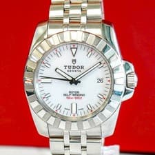 Tudor Hydronaut 20010 Automatic Watch Date White Dial 41mm ALL S.S. Wristwatch