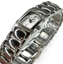 Bulova Diamonds 96R06 Women's Rectangle Diamond Dress Silver Dial Dress Watch