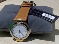 11254  Dead Stock SEIKO CRESSTA Quartz Watch Leather Strap JISS 5Y39 1070 Non Wo