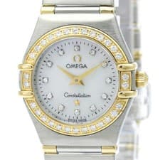 OMEGA Constellation Diamond MOP 18K Gold Steel Watch 1267.75 Polished BF591174