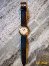 Bulova M2 1K RGP gold DISCO VOLANTE w new MOLEQUIN Midnight Black Saffiano .