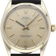 ROLEX Oyster Perpetual Men's Watch Antique Overhauled 1024(2) GF/leather men...