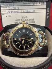 Tag Heuer WG1125.BB0424 Mens SEL Professional Quartz Watch Gold Black Silver 8"