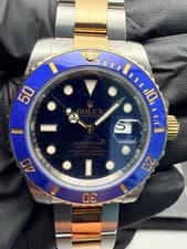 Rolex 2017 Submariner 116613LB Silver,Gold Oyster,Blue Bezel,full set full links