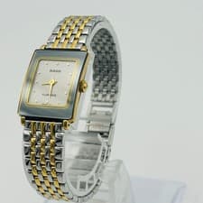 Rado Florence Square Quartz Watch Silver Gold UK Limited Used