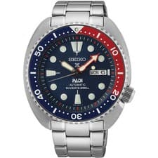 Seiko Men's Watch Prospex Padi Turtle Automatic Blue Dial SS Bracelet SRPE99K1