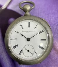 Antique Rockford Watch Co. Illinois 18 Size Key Wind Pocket Watch Runs Well