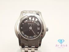 Gucci Women's Watch 5500L Black Silver SS Bracelet Analog Used