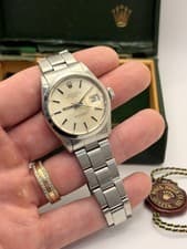 Rolex Oyster Perpetual Date Silver Index Dial on Oyster 1500 with Box
