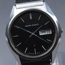 SEIKO Grand Quartz 9943-8010 Day/Date Black Quartz 36mm Men's Watch 1978