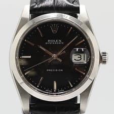 Rolex 6694 Oyster Date Precision Wristwatch Black Dial Manual Wind Authentic
