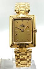 FENDI 730L 1P Diamond Gold Women's Watch Quartz New Battery From Japan