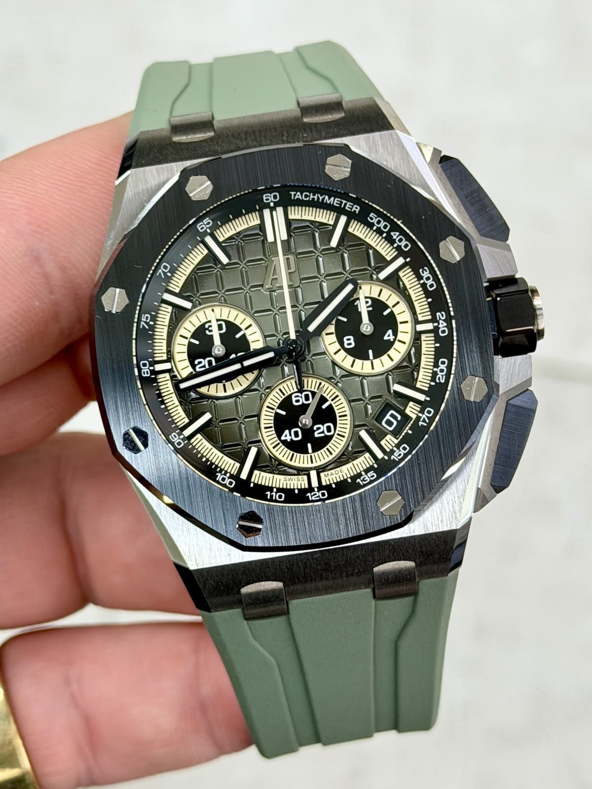 2026 Audemars Piguet Royal Oak Offshore Chronograph Olive Green Dial on Rubber