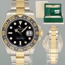 PAPERS MINT Rolex GMT-Master II 2 Ceramic 116713LN Black Two Tone Steel Gold