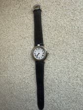 Cartier Santos Round LM Quartz White Dial Watch 32mm Case Roman Index Men's