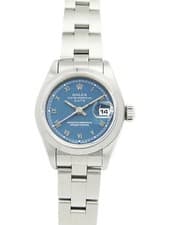 ROLEX Oyster Perpetual Date 69160 26mm Blue Dial Stainless Steel Box #T185