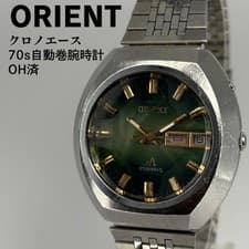 ORIENT Chrono Ace 70s Automatic Wristwatch Green Dial Vintage Timepiece