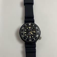 SEIKO SOLAR DIVER WATCH Black Rubber Strap 42mm Timepiece Authentic No Box