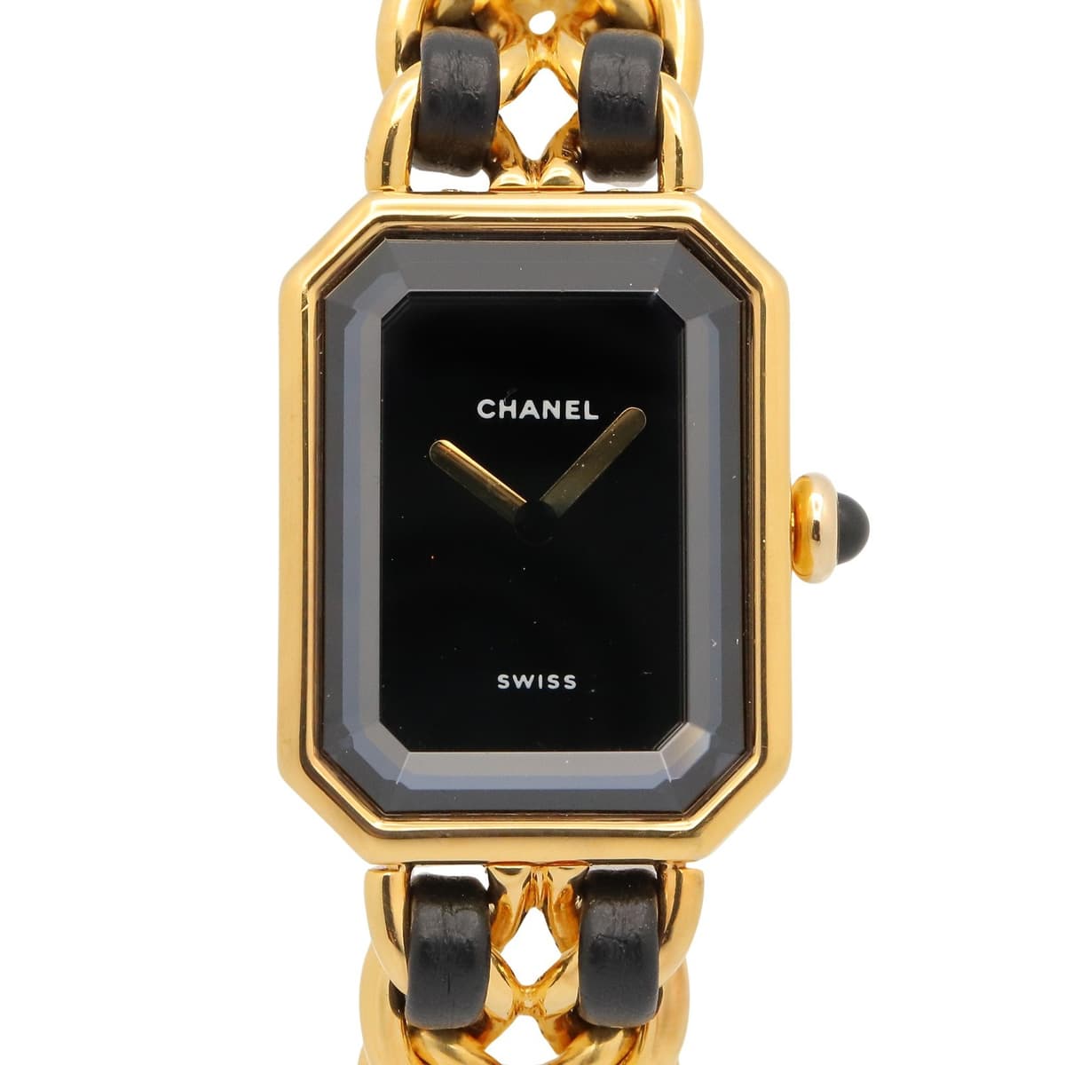 CHANEL Premiere S Wrist Watch H0001 Quartz Gold Plated leather Used Women