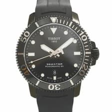 TISSOT WATCH SEASTAR T120407A AUTOMATIC BLACK DIAL SEE-THROUGH BACK SS MEN'S F/S