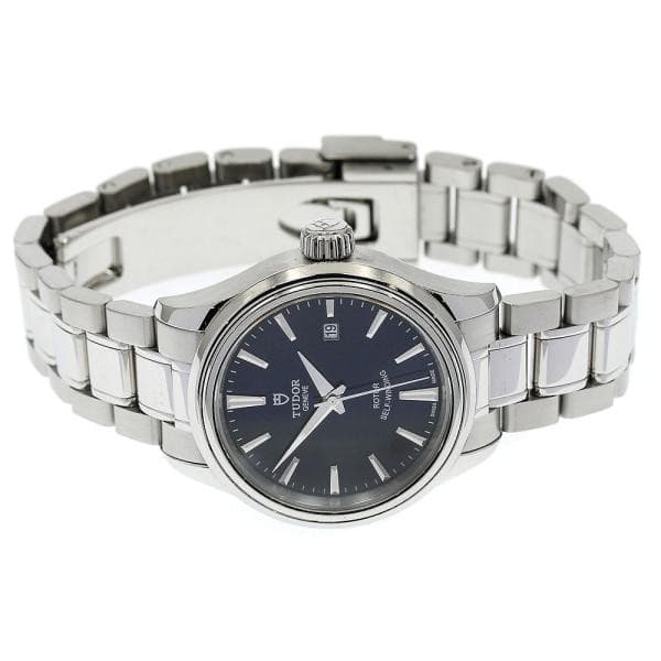 TUDOR STYLE 12100 28mm SS Blue Dial Automatic Date Watch #C555