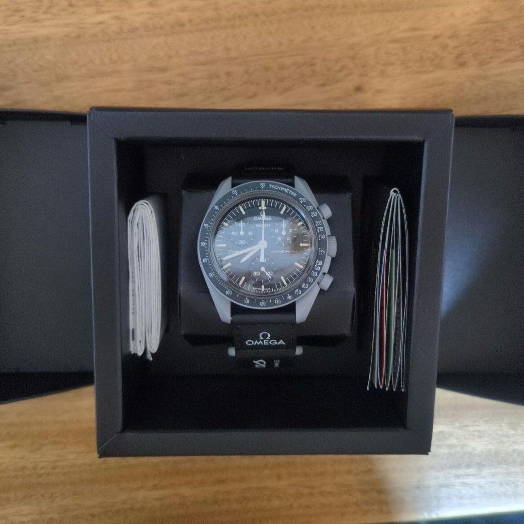 OMEGAｘSwatch ”Mission to the Moon” Bioceramic Black Chronograph Quartz Box