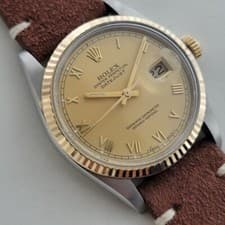 Mens Rolex Oyster Ref 16013 Datejust 36mm 1980s 18k SS Automatic Vintage RA525B