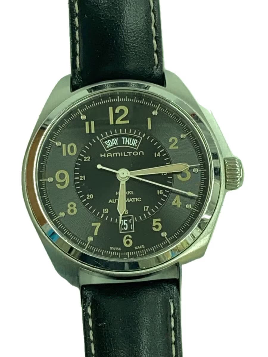 HAMILTON Automatic Watch Analog Leather BLK BLK SS H705050