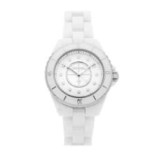 Chanel J12 White Ceramic Quartz 33mm Diamond Dial Ceramic Bracelet Watch H5703