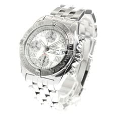 BREITLING CHRONOMAT A13358 39mm SS White Dial Automatic Chronograph Date #C468