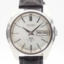 Vintage King Seiko 5626-7000 Hi-Beat Automatic Silver 25J Dial Day-Date Watch
