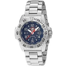 Swiss Luminox Navy Blue Stainless 24hr Military Tritium 45mm Mens Watch XS.3254