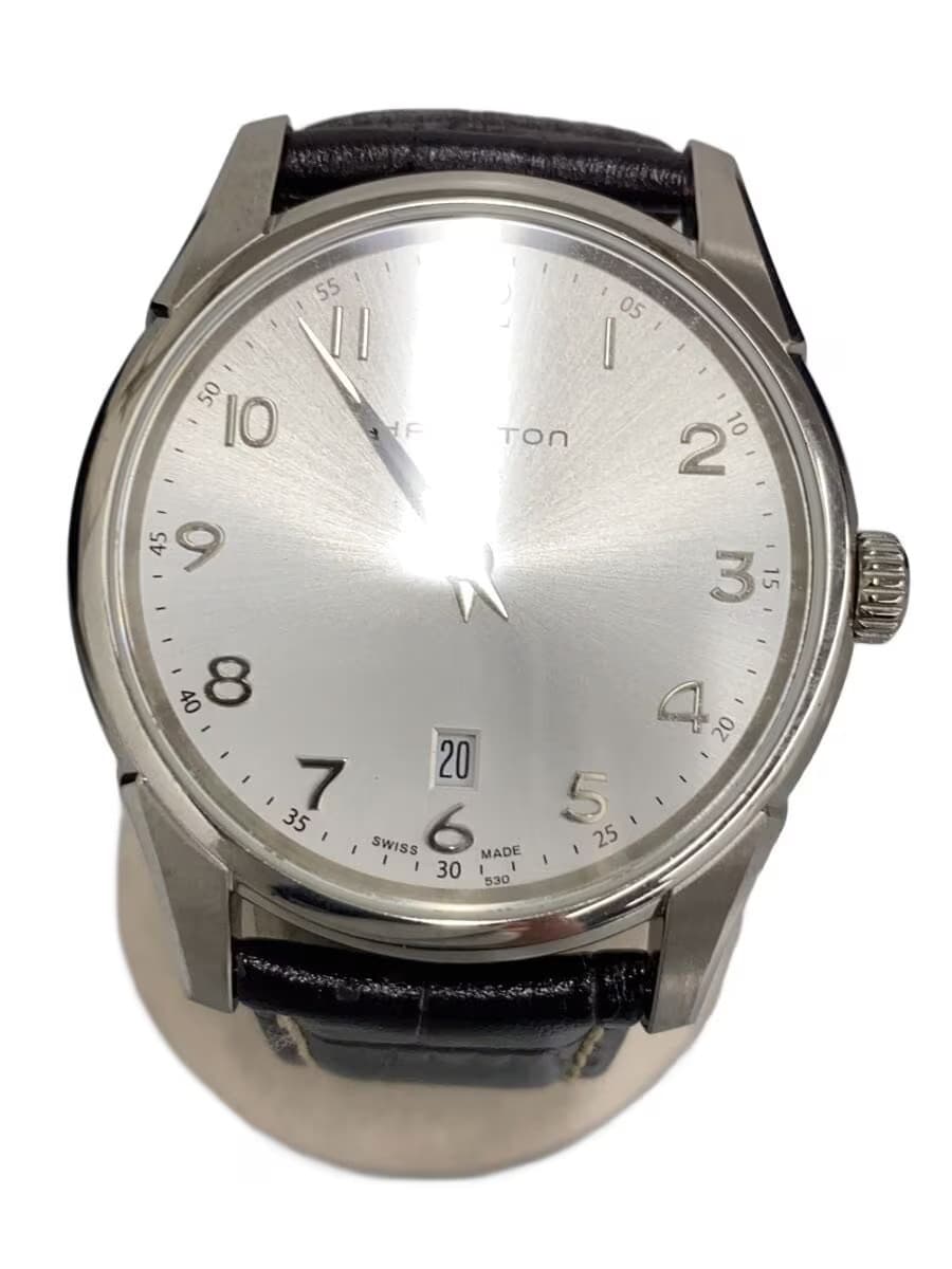 HAMILTON Quartz Watch Analog Leather Silver Brown H385111