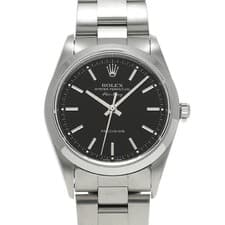 ROLEX Air King 14000 Black Case Size 34 x 34 mm Men's Used Watch #443821