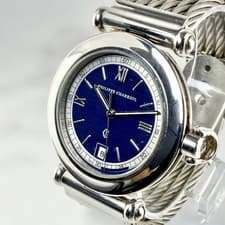 PHILIPPE CHARRIOL Watch Guilloche Date Roman Dial Authentic From Japan