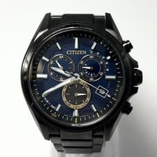 Citizen Attesa AT3055-57L Eco-Drive Radio Titanium Blue Dial Men's Watch Used